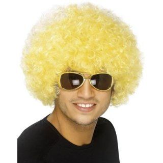 New Mens Womens Child Costume Blond Yellow Afro Wigs Clothing