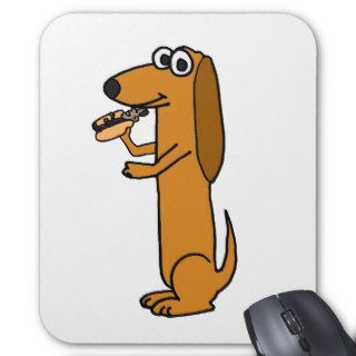 XX  Dog Eating Obama hotdog Cartoon Mousepads