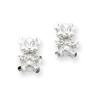 Earrings   Sterling Silver Teddy Bear Post Earrings: Jewelry