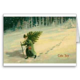 Vintage Christmas card & vintage verse "Take Joy"