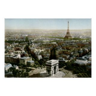 Aerial View of Paris, France Vintage Posters
