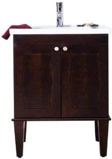 American Imaginations 479 American Birch Wood Vanity with Soft Close Doors and White Ceramic Top for Single Hole Faucet Installation, 32 Inch W x 35 Inch H   Shelving Hardware  