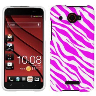 HTC DROID DNA Pink White Zebra Print Hard Case Phone Cover Cell Phones & Accessories