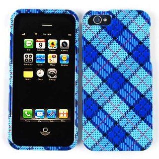 Apple Iphone 5 Light Blue and Blue Plaid Hard Case Cover Hard Skin Sprint, Verizon, AT&T Wireless: Cell Phones & Accessories