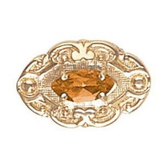 14 Karat Gold Citrine Slide GS470 CIT: Charms: Jewelry