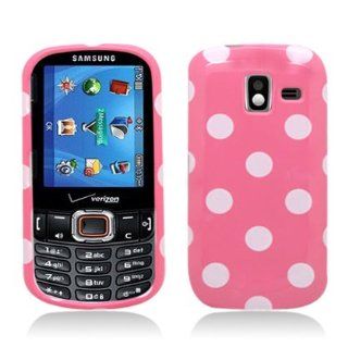 [E]for Samsung Intensity Iii Sch u485 Polka Dots Image, Light Pink+white Cell Phones & Accessories