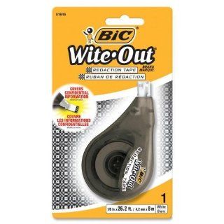 Bic Wite Out Redaction Tape, Non Refillable, 1/6 x 472 Inches (WOTRDP11) : Correction Tape : Office Products