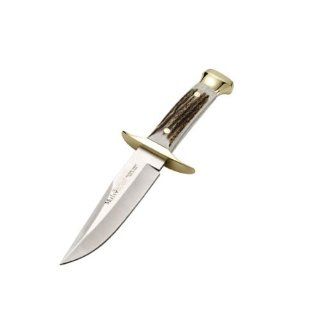 Muela Bowie Full Tang Fixed Blade Knife 10.06 Inch, Stag Handle with Brass Bolsters : Tactical Fixed Blade Knives : Sports & Outdoors