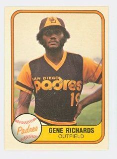 Gene Richards AUTO 1981 Fleer #486 Padres: Sports Collectibles