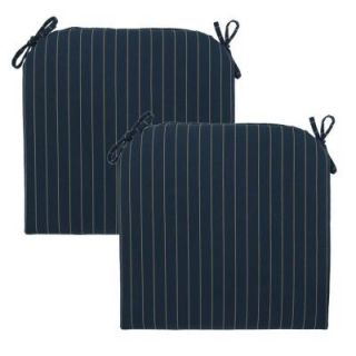 Hampton Bay Midnight Stripe Deluxe Outdoor Chair Cushion (2 Pack) 7399 02003200