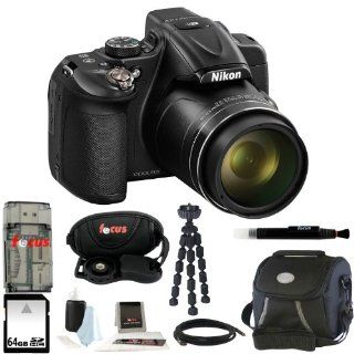 Nikon COOLPIX P600 Digital Camera (Black) + 64GB Memory Card + Small Gadget Camera Bag   Polyester + All in One High Speed Card Reader + Accessory Kit : Camera & Photo