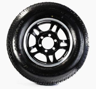 eCustomRim (2) Radial Trailer Tires & Rims ST225/75R15 225/75 15 6 Lug Aluminum Black Split: Automotive