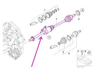 BMW Mini r52 r53 (M/T) Axle Output Shaft LEFT Front w/ cv joints: Automotive