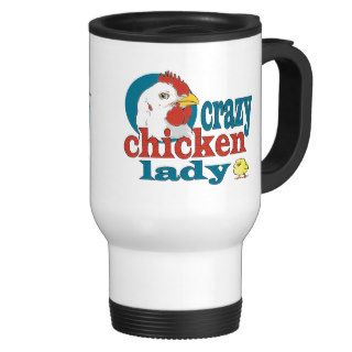 Cartoon Crazy Chicken Lady Coffee Mugs