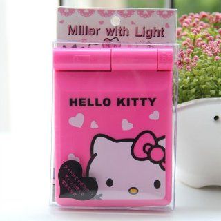 Hello Kitty Plastic Pocket Mirror Compact w/ Light Pink : Beauty