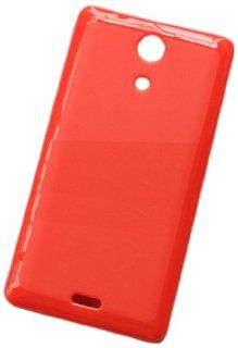 JUJEO 2108056606 Soft Gel Cover for Sony Xperia ZR   Non Retail Packaging   Red: Cell Phones & Accessories