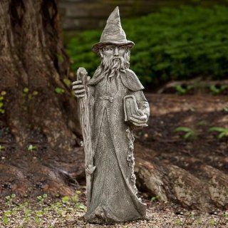 Campania International Merlin The Wizard Cast Stone Garden Statue   S 401 AL : Outdoor Statues : Patio, Lawn & Garden