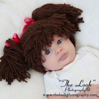 Melondipity Girls Brunette Doll Baby Hat   Handmade Beanie (Newborn to Toddler): Clothing