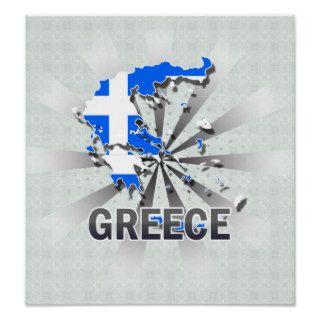 Greece Flag Map 2.0 Poster