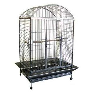 Extra Large Wrought Iron Bird Cage Parrot Cages Macaw Dometop 40"x30"x67" *Black Vein* : Domed Birdcages : Pet Supplies