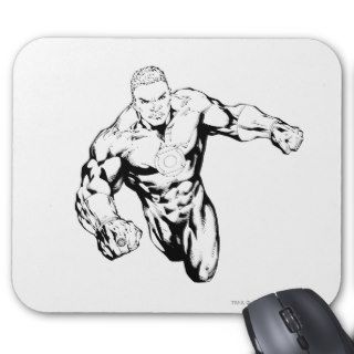 Comic Style   Green Lantern, Black and White Mouse Pads