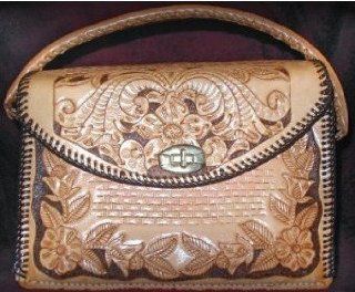 Hand Made Hand Tooled Brown Leather Western Star Concho Handbag / Satchel / Purse   NEW!: Everything Else