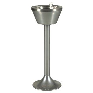 Ex Cell Kaiser 501 CPDR FLIP Stainless Steel Pedestal Smoking Urn with Removable Flip Top, 10" Diameter x 22" Height, Chrome Smoking Receptacles