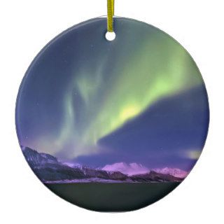 Aurora Borealis above Lyngenfjorden Norway Christmas Tree Ornaments