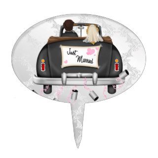 Mr and Mrs Just Married Wedding Car Cake Topper