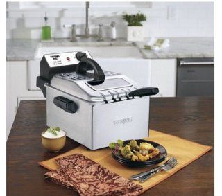 Waring Pro WPF503BJ 1800 Watt Deep Fryer, Brushed Stainless Steel with 30 Minute Digital Timer: Kitchen & Dining