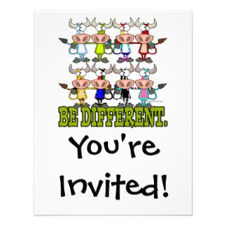 BE DIFFERENT funny funky cows Personalized Announcement
