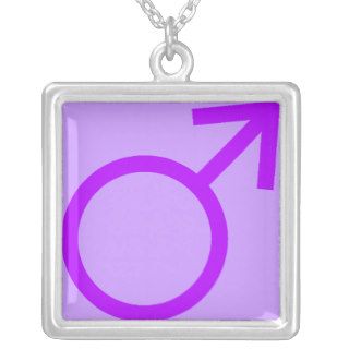 Purple Male Symbol Custom Necklace