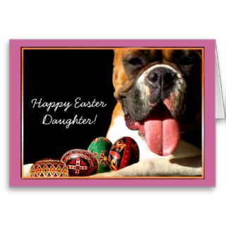 Happy Easter Daughter Boxer greeting card