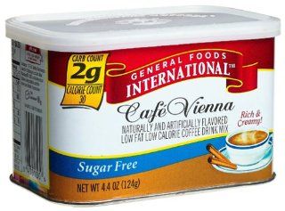 General Foods International Coffee, Sugar Free Fat Free Cafe Vienna Coffee Drink Mix (Twelve 4.4 Ounce Tins): Health & Personal Care