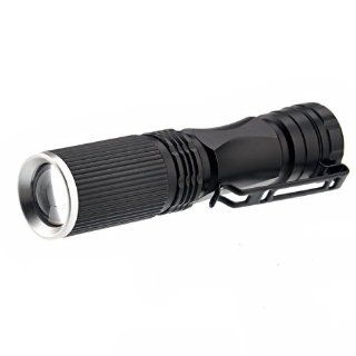 Foxnovo 508 Focus Adjustable CREE Q5 3 Mode 250 lumen Mini LED Torch Flashlight with Pocket Clip (Black)   Basic Handheld Flashlights