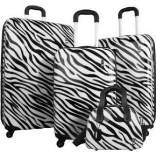 Travel Concepts Safari 4 Piece Luggage Set   Zebra: Clothing