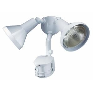 Heath Zenith Journeyman 270 Degree Motion Sensing Security Light with Lamp Shields   White HD 9250 WH