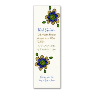 Yellow & Blue Fun Flowers Business Card Template