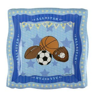 All Star Sports   Dessert Plates   8 Qty/Pack   Baby Shower Party Supplies: Toys & Games