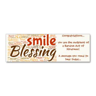 Blessing Card (Random Act of Kindness) Business Card Templates