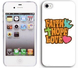 Apple iPhone 5 5S White 5W191 Hard Back Case Cover Color Vintage Faith Hope Love Design: Cell Phones & Accessories