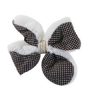 Coffee Color White Dotted Bow Detail Metal Barrette Hair Clip : Beauty