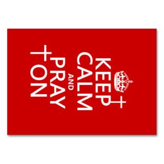 Keep Calm and Pray On   all colors available Business Card Templates