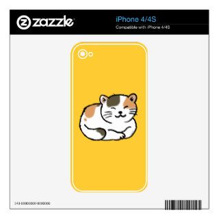 cute fluffy calico orange and black cat iPhone 4 decal