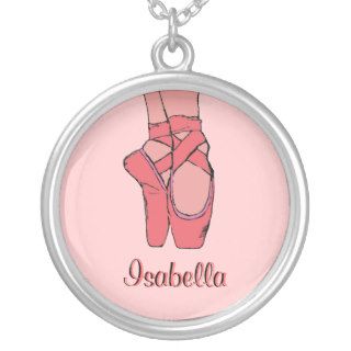 Pink Ballet Slippers Girls Ballerina Necklace