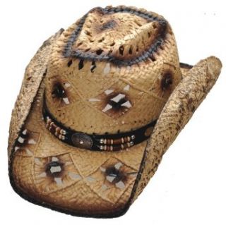 Straw Rodeo Hat Woven Pattern Detail Elastic Band at  Mens Clothing store