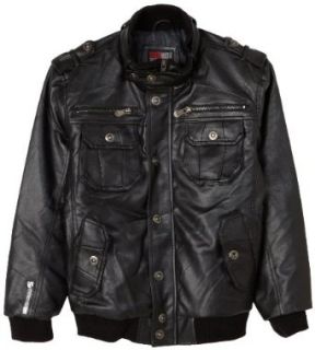 Southpole Boys 8 20 Pu Jacket, Black, Large Clothing