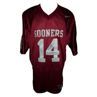 Sam Bradford Autographed Oklahoma Sooners (Maroon #14) Nike Jersey w/ "Heisman 08": Sports Collectibles