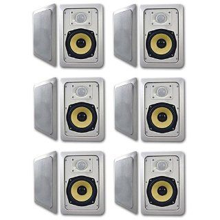Acoustic Audio HD525 In Wall Speaker 6 Pair Pack 2 Way Home Theater 3000 Watts New HD525 6Pr: Electronics