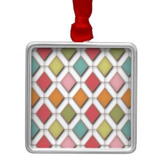 Pastel Color Diamond Abstract Art Christmas Ornaments